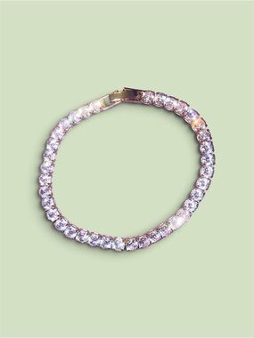 Cubic Zirconia 4mm - Gold - Link Tennis Bracelet